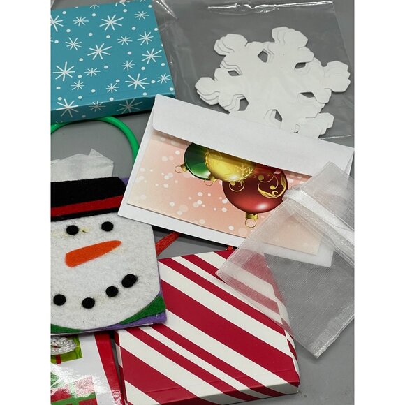 bag of Christmas items Christmas card with envelope sheer tie bag gift READ - Picture 6 of 8